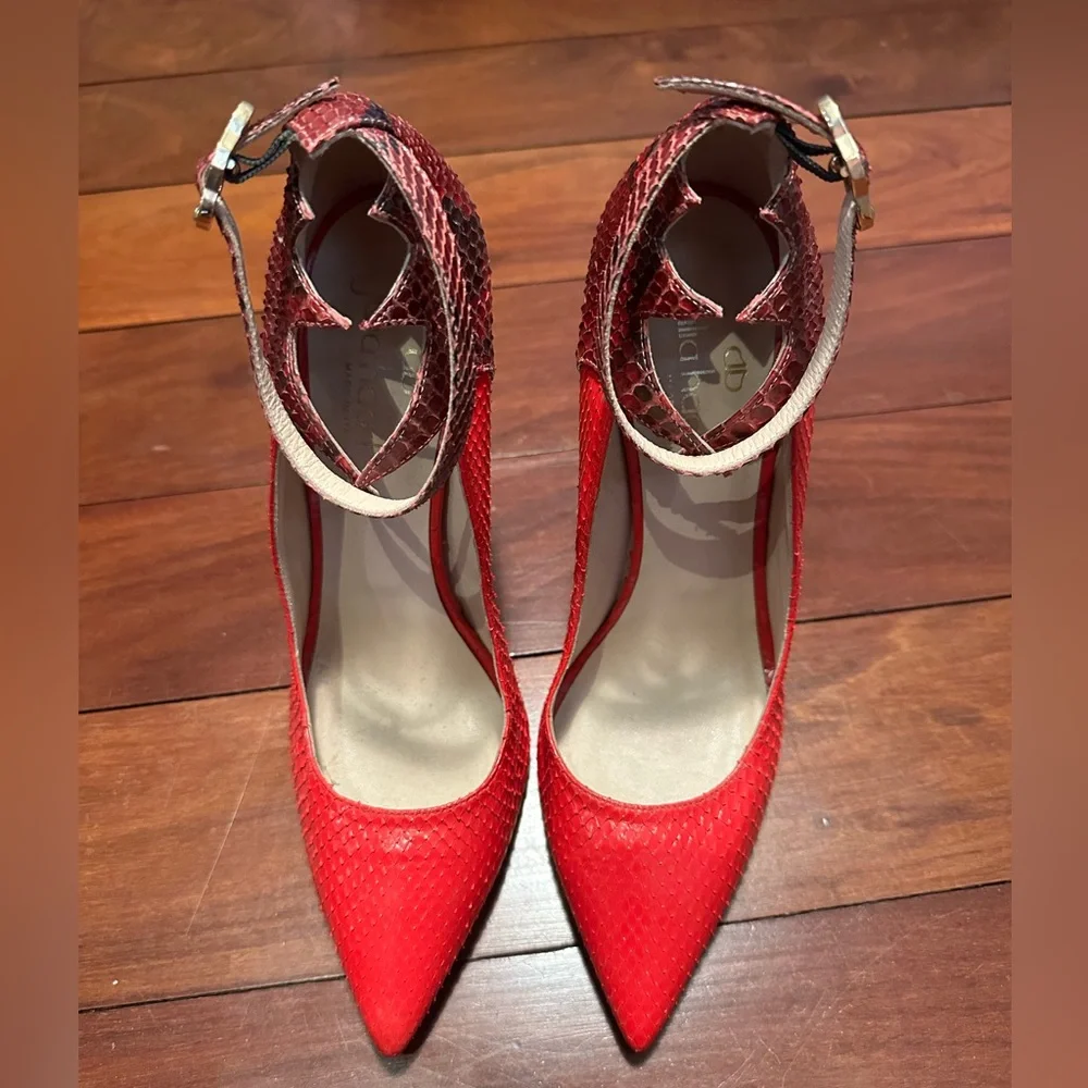 Julia Haart Red Python Pumps NWOT - Picture 3 of 5